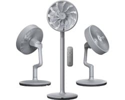 AirKing Statiefventilator - Extreem Stil en energiezuinige ventilator met 15 snelheden, DC Motor, Timer en Nachtmodus - In hoogte verstelbaar (60-105cm) - Horizontale + verticale oscillatie - Grijs — afbeelding 1