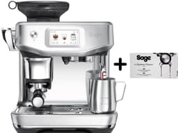 SAGE Barista Espressomachine+ ontkalker- Volautomatische Koffiemachine met Touchscreen, Melkopschuimer en Koffie-instellingen – Geborsteld RVS Grijs – Espresso, Cappuccino en Latte Macchiato- koffie zet apparaat- koffiezetapparaat- — thumbnail 1