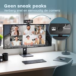 Audyn Webcam - 5MP - 2K Full HD - met Microfoon - voor PC - incl. Cover & Tripod - Streaming Camera - Webcams — thumbnail 4