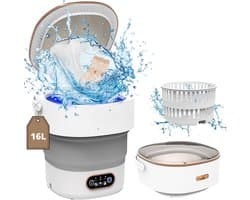 Mini Wasmachine - 16L - 2.3kg - 2-in-1 - Centrifuge - Energiezuinig - Voor Camping & Reizen - Lichtgewicht & Praktisch - Duurzaam & Handzaam - Compact & Stijlvol - Efficiënt & Snel - Makkelijk te Reinigen