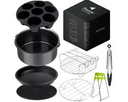 Perow Accessoires voor heteluchtfriteuse - Airfryer Accessoires - Geschikt voor XL en XXL - Complete Set - ø 20 cm