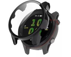 Strap-it Bescherm hoesje - case met screen protector van glas - geschikt voor Garmin Forerunner 255 (zwart)