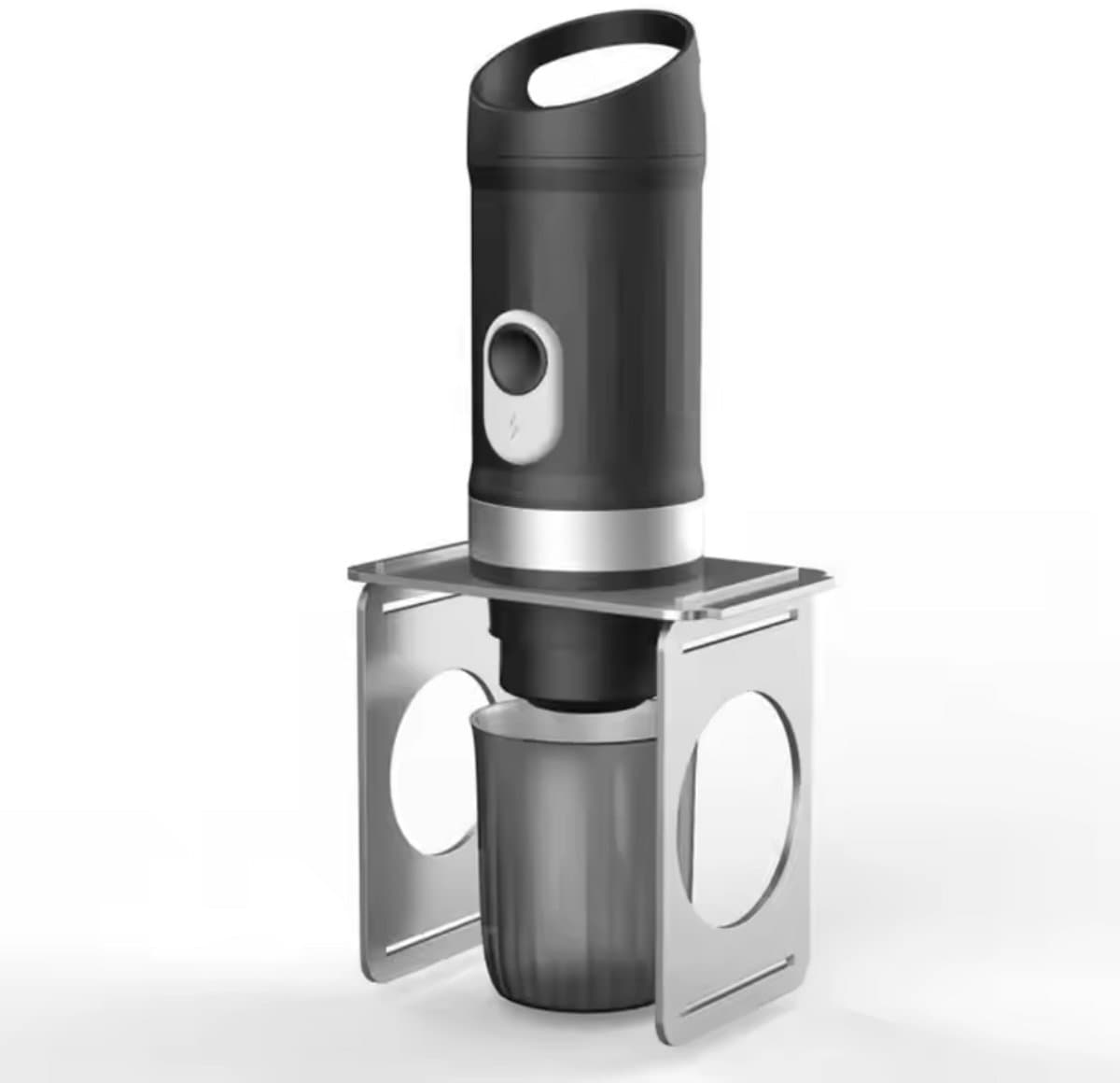 Draagbare koffiemachine - Draagbare espressomachine -Draagbaar Koffiezetapparaat-Koffie Druppelhouder-Snelle Waterverwarming - Capsules & gemalen koffie - 20 bar - Draagbare koffiemachine -Reis & camping koffiezetapparaat - zwart — afbeelding 1