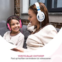 StayPowered Kinderkoptelefoon - Perfect Geluid & Ultiem Comfort - Verstelbaar - HD Microfoon - Kraakhelder Stereo - Zachte Oorkussens - Duurzame Kabel - 3.5mm Jack - Zwart/Roze - Levering Sneller dan Aangegeven! — thumbnail 5