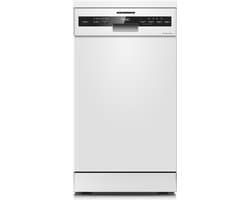 Heinner HDW-FSM45710AWD+++ Vrijstaand Slanke Vaatwasser – 10 Couverts – Elektronische Bediening – Automatische Deuropening – LED Display – Wit – 5 Jaar Garantie