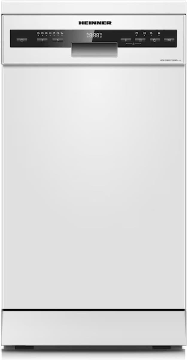 Heinner Slanke Vaatwasser 45 cm — 10 Couverts, Auto-Deur Opening, LED Display, Stil 49 dB, 5 Jaar Garantie, Wit — HDW-FSM45710AWD+++ — afbeelding 1