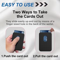 Magnetische pasjeshouder - Wallet - Kaarthouder pasjes - pasjeshouder - Kaarthouder geschikt voor iPhone 12/13/14/15/16 (Pro/Pro Max/Plus/Mini) - Pu Vegan Leer - Zwart — thumbnail 3