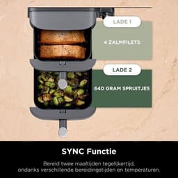 Ninja Double Stack Airfryer XXL - 9.5 Liter - Dubbele Gestapelde Lades - 6 Programma's - Inclusief Digitale Thermometer en Kookrekjes - SL451EU — thumbnail 5