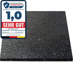 FLOORDIREKT Premium Anti-Trilmat 60x60cm - Made in Germany - Voor Wasmachines, Drogers etc. - Kan op Maat worden gesneden - Verkrijgbaar in 4 Diktes (60 x 60 x 1,0 cm) — thumbnail 1