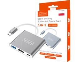 Zenwire USB C naar HDMI Adapter 3in1 - USB C Hub 3.0 - HDMI 4K, Full HD - USB 3.0 - type-c 3.1 Power Delivery 100W - Opladen met Voeding via USB C - Docking Station Laptop - USB Splitter - Geschikt voor Macbook Pro / Air / Windows / Universeel