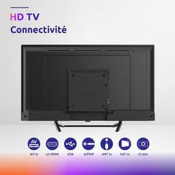 STRONG - HDTV 32" (80 cm) SRT32HF2003C - Drievoudige tuners - 2 HDMI-poorten (1 ARC) + 1 USB-poort + Optisch + Mini-AV + Terrestrisch/Sat - Zwart — thumbnail 5