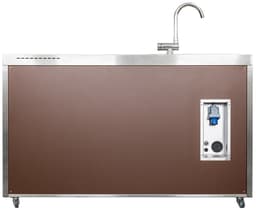 Minikeuken BeNeLux Stengel MO150 S voorgemonteerde metalen outdoor keuken met koelkast - inductie kookplaat - water en electriciteits aansluiting inclusief alle toebehoren Appel Groen — thumbnail 5