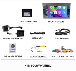 Autoradio 2/32GB met Carplay en Android auto | Geschikt voor Opel Astra H, Corsa D, Vectra C, Combo, Antara, Zafira, Meriva, Vivaro, Tigra 2001-2013 | Radio scherm met Navigatie | 2001 2002 2003 2004 2005 2006 2007 2008 2009 2010 2011 2012 | Zwart — thumbnail 4