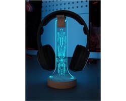Oplichtende Hoofdtelefoon Stand - Gaming Headset Houten Houder - RGB Met 16 Kleur Lichten - Voor Bureau & Game Room Decor