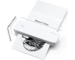 Collox Draadloze printer - Alles-in-een printer - Thermisch - USB verbinding voor computer - Met app - Geschikt voor verschillende soorten papierformaten - Wit