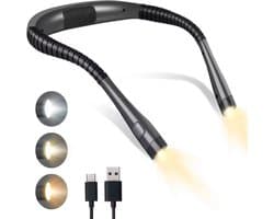 EITIKA - Neklamp - Nekleeslamp - Oplaadbaar - Neklampje - Leeslamp - Voor boek - Leeslampje slaapkamer - Donkergrijs