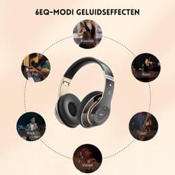 StayPowered Sound Hoofdtelefoon - Puur Geluid, Eindeloos Comfort - 6 EQ-Modi - 65 Uur Speeltijd - Bluetooth 5.3 - Ingebouwde HD-Microfoon - Dual-Modus - Superlicht & Verstelbaar - Zwart - Levering Sneller dan Aangegeven! — thumbnail 5
