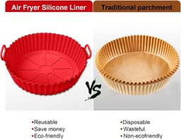 2 Stuks - Rood - Air Fryer Siliconen Bakje - Airfryer Accessoires - Airfryermand - Geschikt voor Airfryer, Oven, Magnetron - Siliconen - Opvouwbaar - Gemakkelijk op te bergen — thumbnail 7