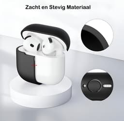 Studio Air Hoesje geschikt voor Airpods 4 - Schokbestendige Siliconen Case - Zwart — thumbnail 3
