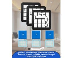 3 stuks stofzuigerfilters voor Philips PowerPro Compact, Active, City & Power Cyclone, reservefilterset voor Philips FC8010/01 FC9334, FC9550, FC9555, FC9556, vloerstofzuiger FC9331/09 FC9332/09