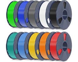 PLA+ Filament Bundel voor 3D-printer - 10 kg in 10 Kleuren - Nauwkeurigheid 1,75 mm