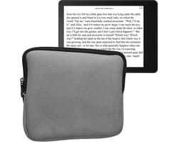 kwmobile canvas e-reader hoesje compatibel met 6,8-7" eReader hoes - E reader beschermhoes met rits - Stoffen ereader case in grijs