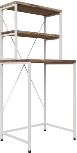 AirSleeperz® wasmachine kast - Droger Ombouw Meubel - Walnoot houtkleur met wit metaal - 3 etages - 50x68x155 cm — thumbnail 3