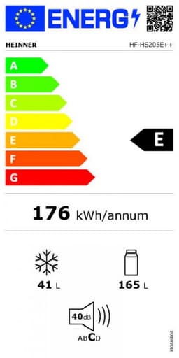 Heinner HF-HS205E++ Koel-vriescombinatie – 206 L – LED-verlichting – Omkeerbare Deur – Mechanische Thermostaat – Wit – 5 Jaar Garantie — thumbnail 2
