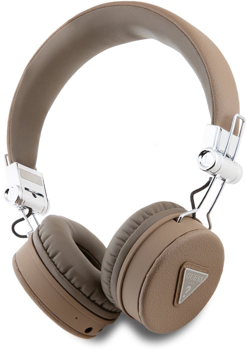 Guess Bluetooth Stereo Koptelefoon ENC - Grained Triangle Logo - Bruin — afbeelding 1