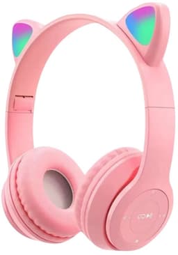 Collox Koptelefoon met kattenoortjes - Voor kinderen - Kleurrijk - Met bluetooth - Draadloos - Microfoon - LED verlichting - Ontvangstafstand 10 M - Roze — thumbnail 1
