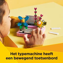 LEGO Creator 3-in-1 - Typemachine met bloemen Constructiespeelgoed — thumbnail 4