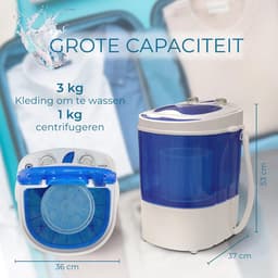 Mini Wasmachine voor Camping en Reizen - Capaciteit 3 kg, Laag Water- en Energieverbruik — thumbnail 5