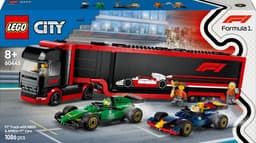 Lego City 60445 F1 Truck Met Rb20 En Amr24 Auto's Bouwstenen — thumbnail 1