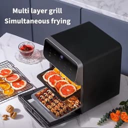 Airfryer - 12L - 11 in 1 - Multifunctionele Elektrische Oven - 1700 Watt - Led Touchscreen - Met Venster - Air Fryer - RVS — thumbnail 3