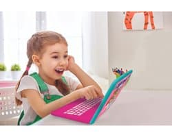 Paw Patrol Roze kleuren Tweetalige sprekende educatieve laptop - 124 activiteiten in het Frans en Nederlands