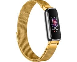Milanees Smartwatch bandje - Geschikt voor Fitbit Inspire 3 Milanese band - goud - Strap-it Horlogeband / Polsband / Armband