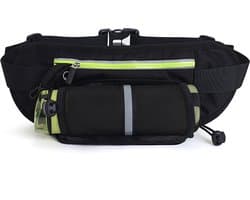 YONO Heuptas Wandelen - met Flessenhouder - Heren en Dames - Fanny Pack - Buideltasje - Telefoontasje Crossbody - Zwart