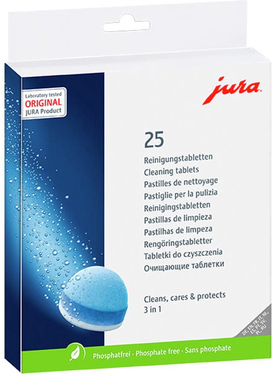 JURA 3-Fasen Reinigingstabletten - 25 stuks - Koffiemachinereiniger — afbeelding 1