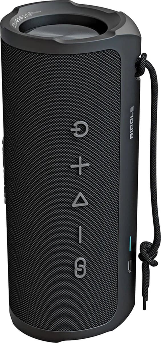 HiFuture Ripple-Luidspreker: Bluetooth 5.3, Draagbare krachtige basluidspreker, tot 12 uur speeltijd, 30 W draadloze muziekdoos, IPX7 water- en stofbestendig, 10 meter bereik, 10 W snel opladen, Kleur Zwart — afbeelding 1