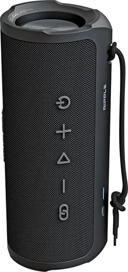 HiFuture Ripple-Luidspreker: Bluetooth 5.3, Draagbare krachtige basluidspreker, tot 12 uur speeltijd, 30 W draadloze muziekdoos, IPX7 water- en stofbestendig, 10 meter bereik, 10 W snel opladen, Kleur Zwart — thumbnail 1