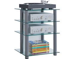 VCM Hifi meubelrek kast phono plank aluminium glas phono media plank Bilus Hifi meubelrek kast phono plank aluminium glas phono media plank Bilus