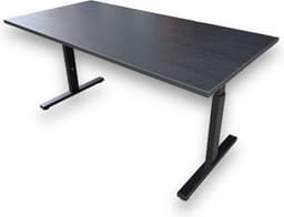 Instelbaar bureau (in hoogte verstelbaar) - zwart blad - zwart onderstel - 200 x 80 - NIEUW - height adjustable desk - gaming desk - computertafel - thuiswerken — thumbnail 1