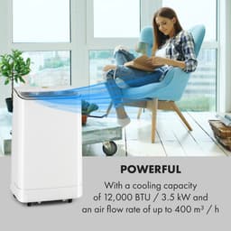 Klarstein Mobiele airconditioner met luchtafvoerslang, 4-in-1 airconditioner met ventilator, luchtontvochtiger & nachtmodus, Kleine & draagbare airconditioner voor thuis & op kantoor, 12000 BTU Laag verbruik,5 kW voor 56 m² - Afstandsbediening — thumbnail 24