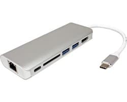 ROLINE Dockingstation USB Type C, HDMI 4K, USB 3.0 / USB 3.2 Gen 1, SD/MicroSD, Gigabit Ethernet