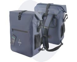 Voltano Luxe Fietstas / Rugtas 28L - Marine Blauw - Enkele Pakaftas - 100% Waterdicht - Met Laptop Compartiment