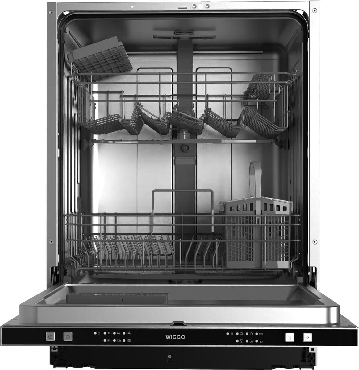 Wiggo WD-B6126E(X) - Inbouw vaatwasser - Volledig Geïntegreerde - 60 cm - 12 Couverts - 6 Wasprogramma's - 5 Jaar Garantie - Roestvrijstaal — afbeelding 1