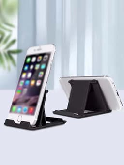 Waledano® Telefoonstandaard Bureau- Tablethouder -Telefoonhouder - Opvouwbaar en Verstelbaar - ZWART — thumbnail 3