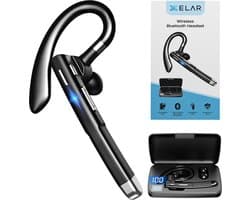 Draadloze Headset met Oplaadcase - Bluetooth 5.0 oortjes - Handsfree bellen - Oordopjes - Waterproof - 24 uur bellen - Noice Cancelling Microfoon - Zwart
