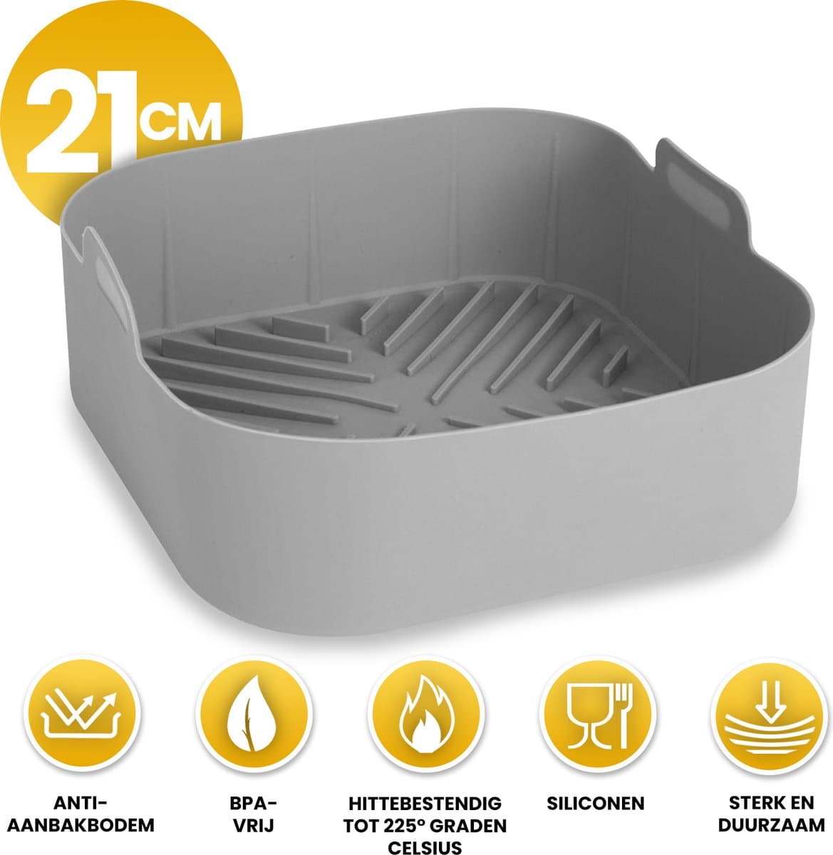 PROKING XXL Airfryer Siliconen Bakje – Accessoires – Airfryer Bakvorm – Mandje – Hittebestendig – BPA Vrij — afbeelding 1