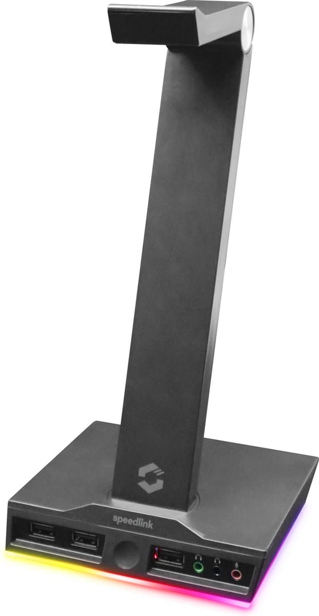Speedlink Excello - RGB Headset Stand - USB 2.0 Hub - Zwart — afbeelding 1